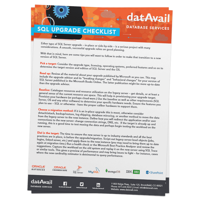 SQL Server Upgrade Checklist | Datavail