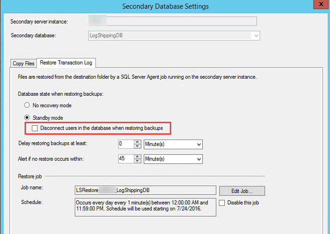 Database Settings