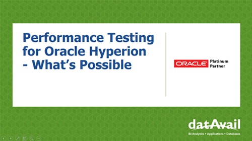 Performance Testing for Oracle Hyperion