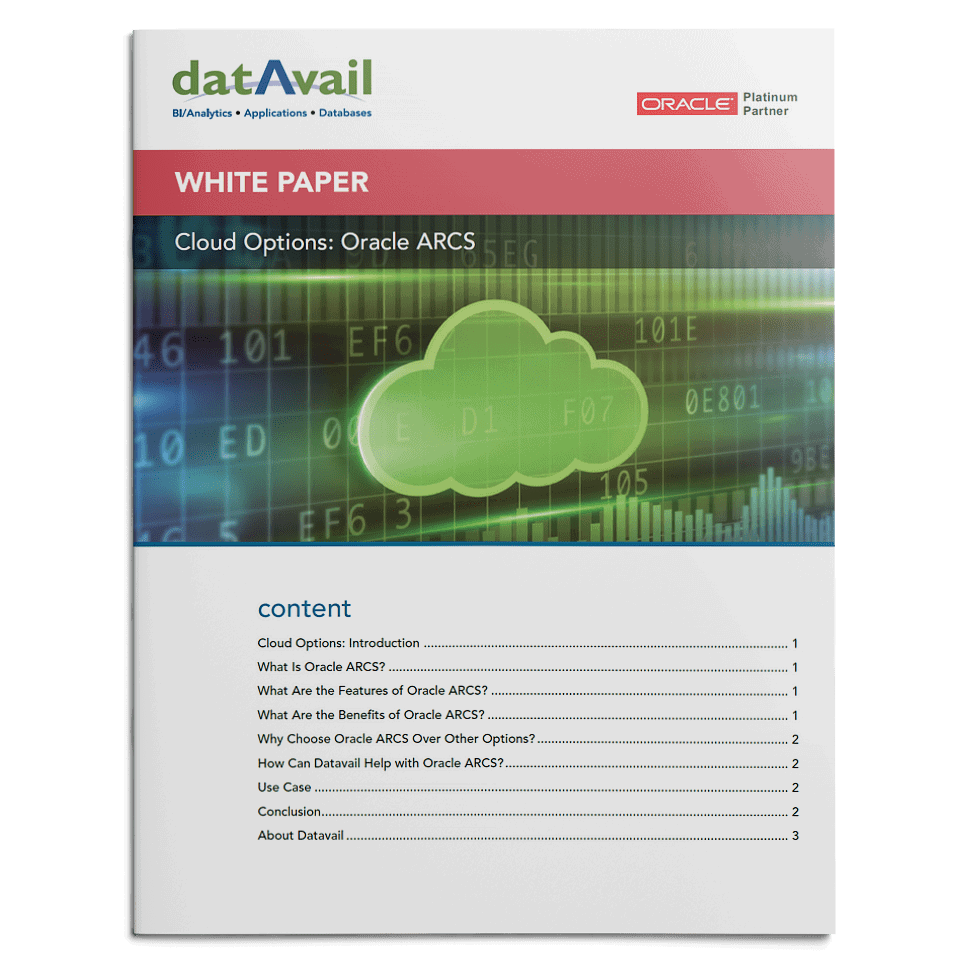 Cloud options oracle arcs datavail