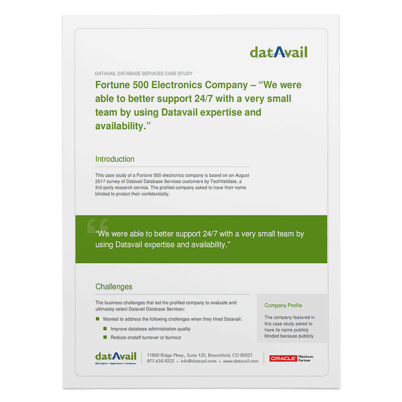 Fortune 500 Electronics Company Datavail