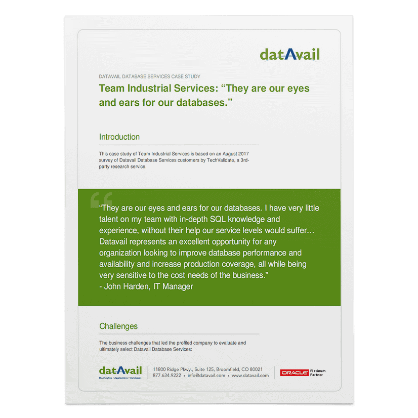 Team Industrial Services Datavail