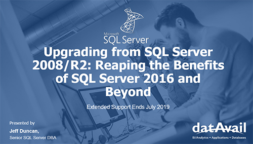 Upgrading from SQL Server 2008/R2