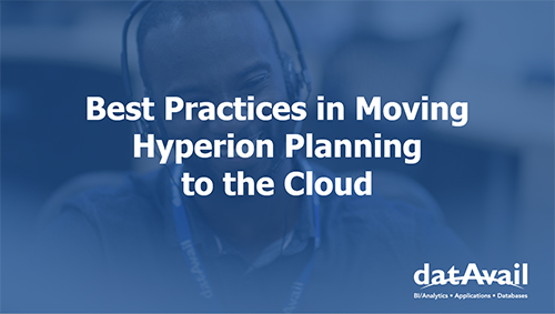 Best Practices in Moving Hyperion Planning to the Cloud