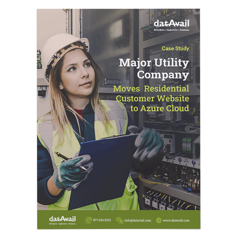 Major Utility Company Moves Residential Customer site to Azure Cloud